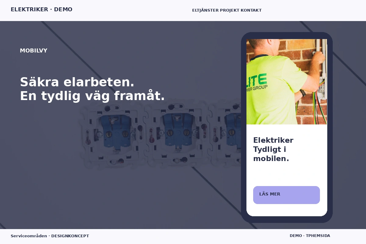 Serviceområden – Mobilvy för elektriker