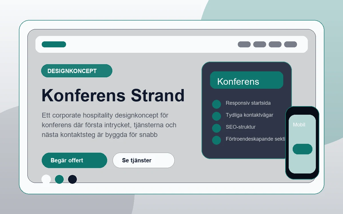Konferens Strand designkoncept för konferens med responsiv webbdesign