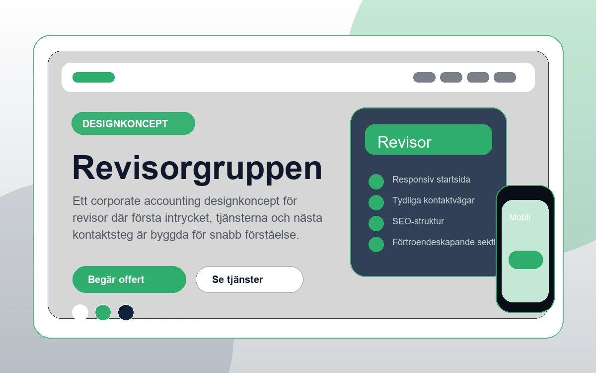 Revisorgruppen designkoncept för revisor med responsiv webbdesign