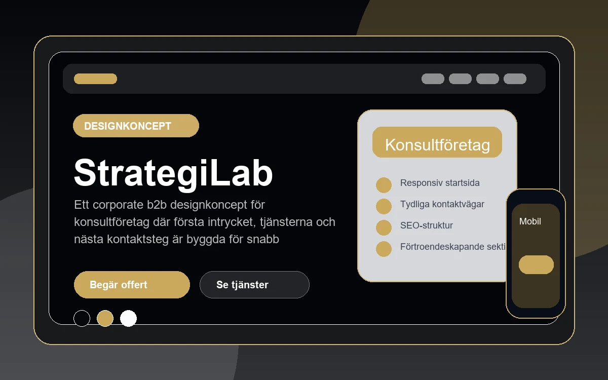 StrategiLab designkoncept för konsultföretag med responsiv webbdesign
