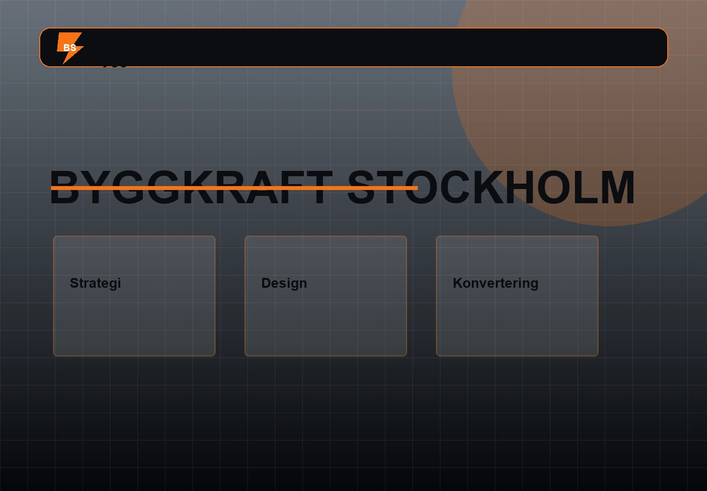 Byggkraft Stockholm desktopvy av webbdesign