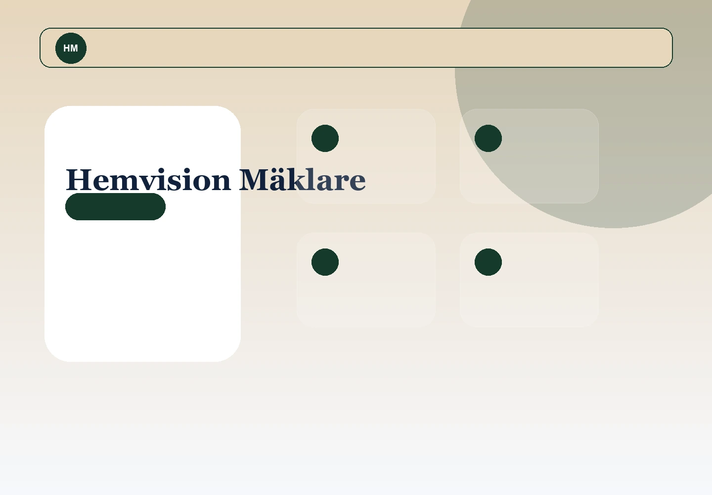 Hemvision Mäklare desktopvy av webbdesign
