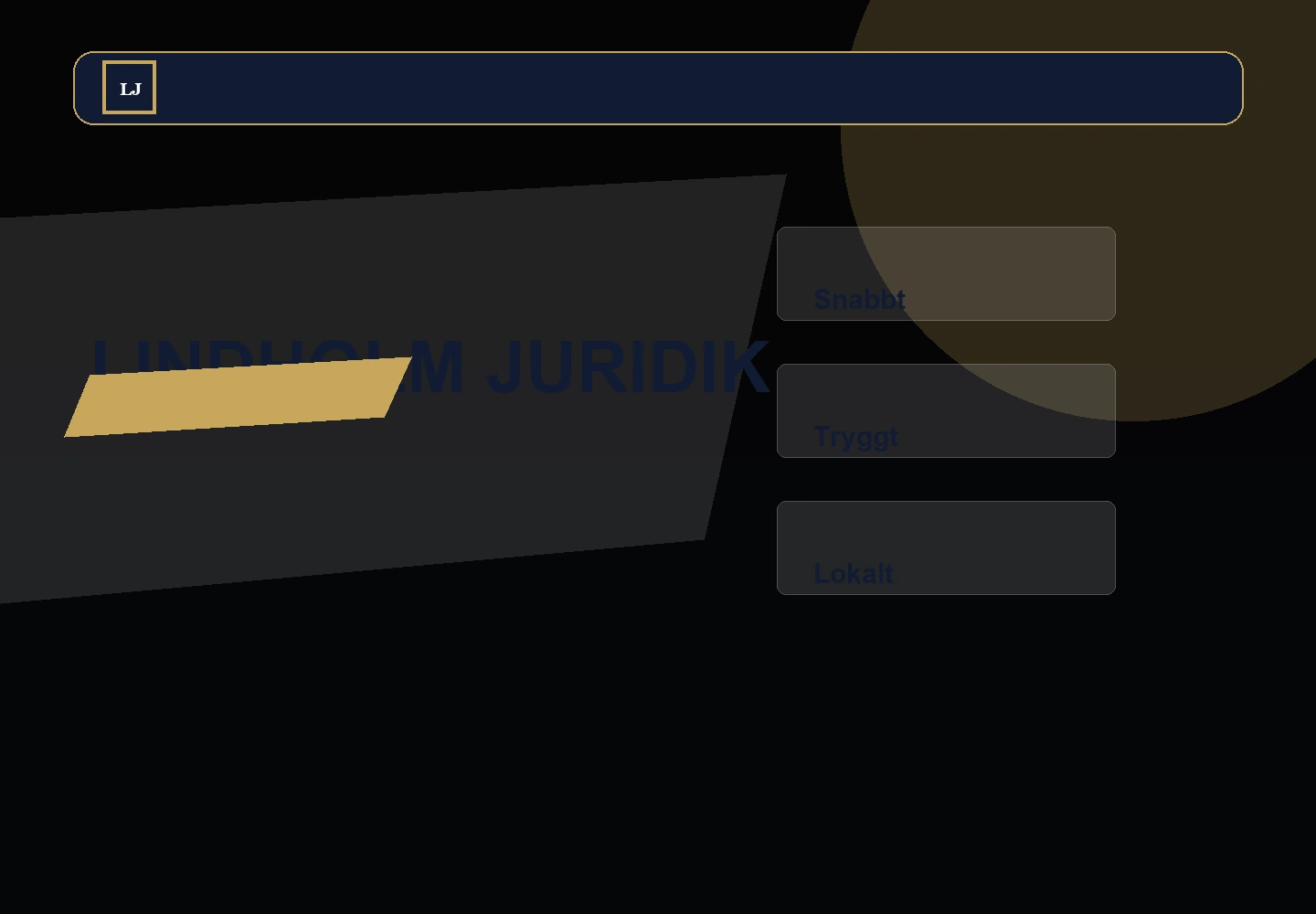 Lindholm Juridik desktopvy av webbdesign