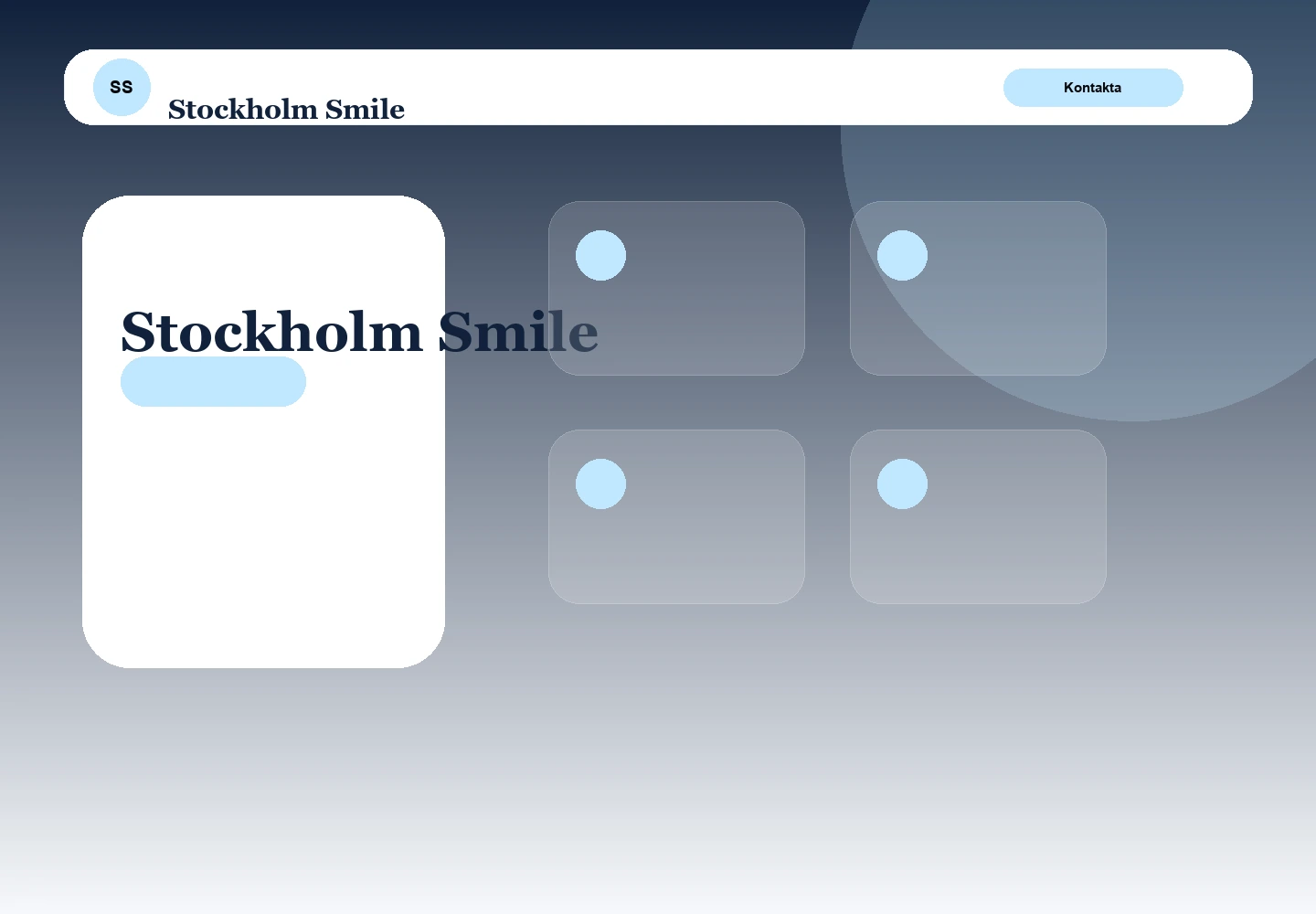 Stockholm Smile desktopvy av webbdesign