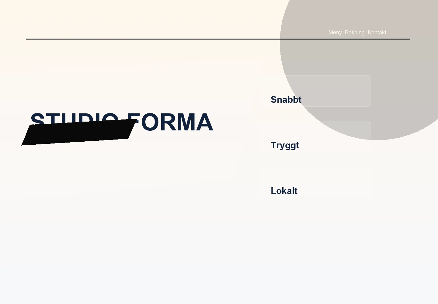 Studio Forma desktopvy av webbdesign