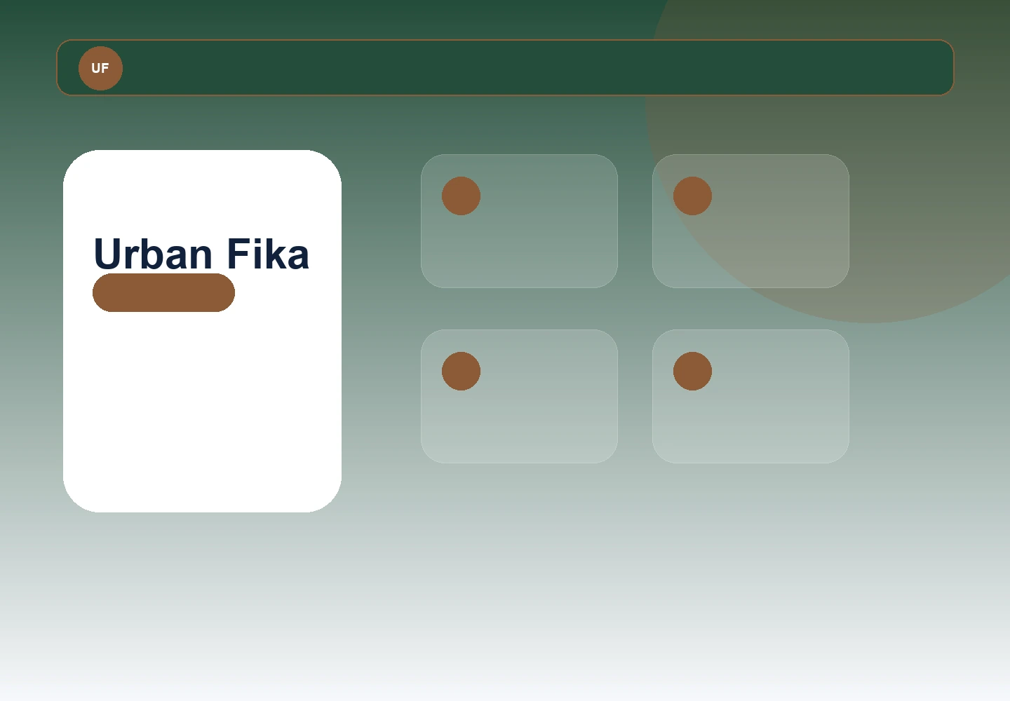 Urban Fika desktopvy av webbdesign