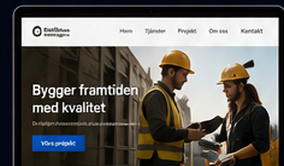 Modern webbdesign för byggföretag